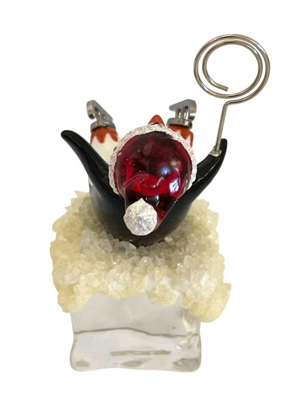 Photo Place Card Memo Holder Penguin Retro Skater Winter Snow Holiday Christmas - Picture 4 of 8